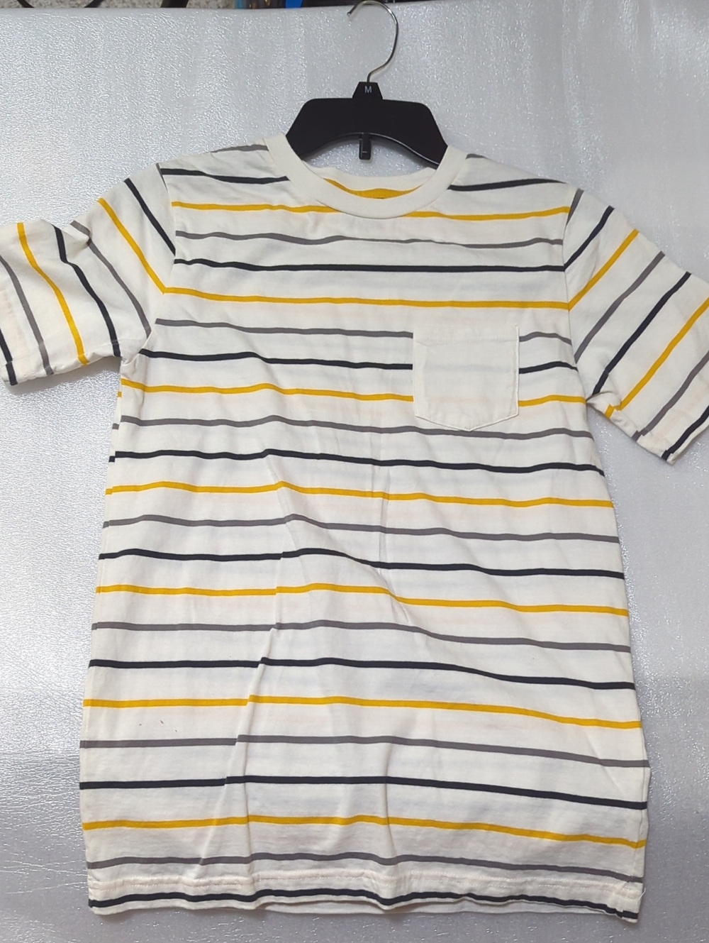 Boy's Circo Cream Short Sleeve Tee with Yellow & Black Stripes Boy's Size 16